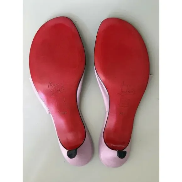 CHRISTIAN LOUBOUTIN Y2K 90s Vintage Kitten Heel Sandals Sz 38.6 Lavender Purple - Picture 3 of 9